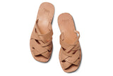 Bittern woven leather sandals in honey - top shot
