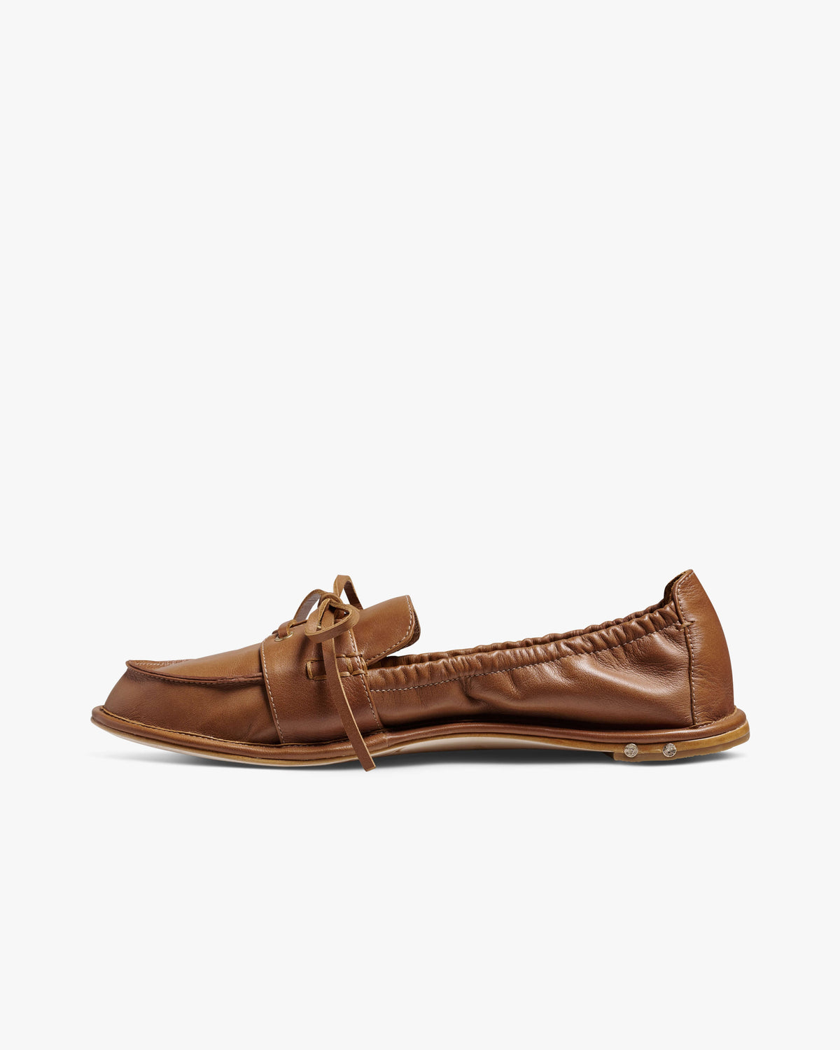 Boatbird leather loafers in cognac - product side shot