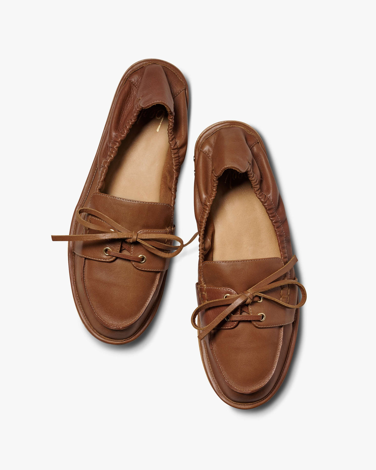 Boatbird leather loafers in cognac - product top shot