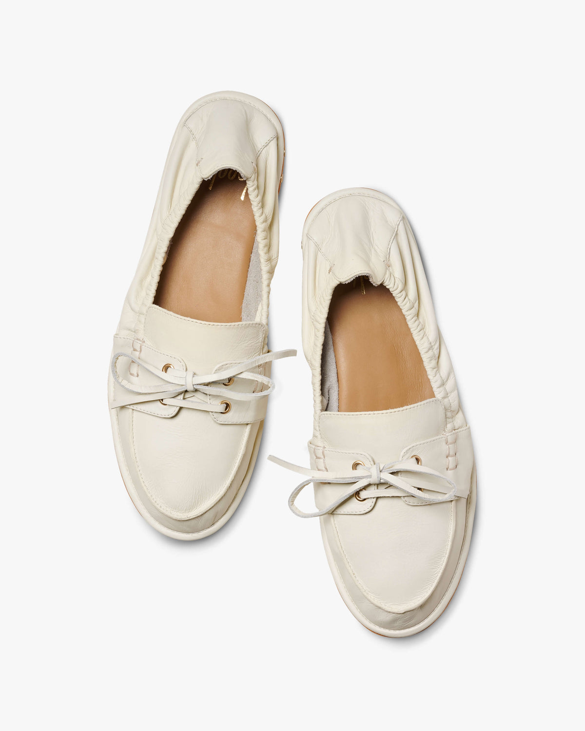 Boatbird leather loafers in vanilla - product top shot