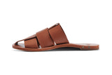 Broadbill leather sandal in cognac - product side shot