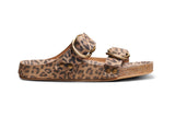 Buzzard suede sandals with two ring adjustable strap in leopard - side shot