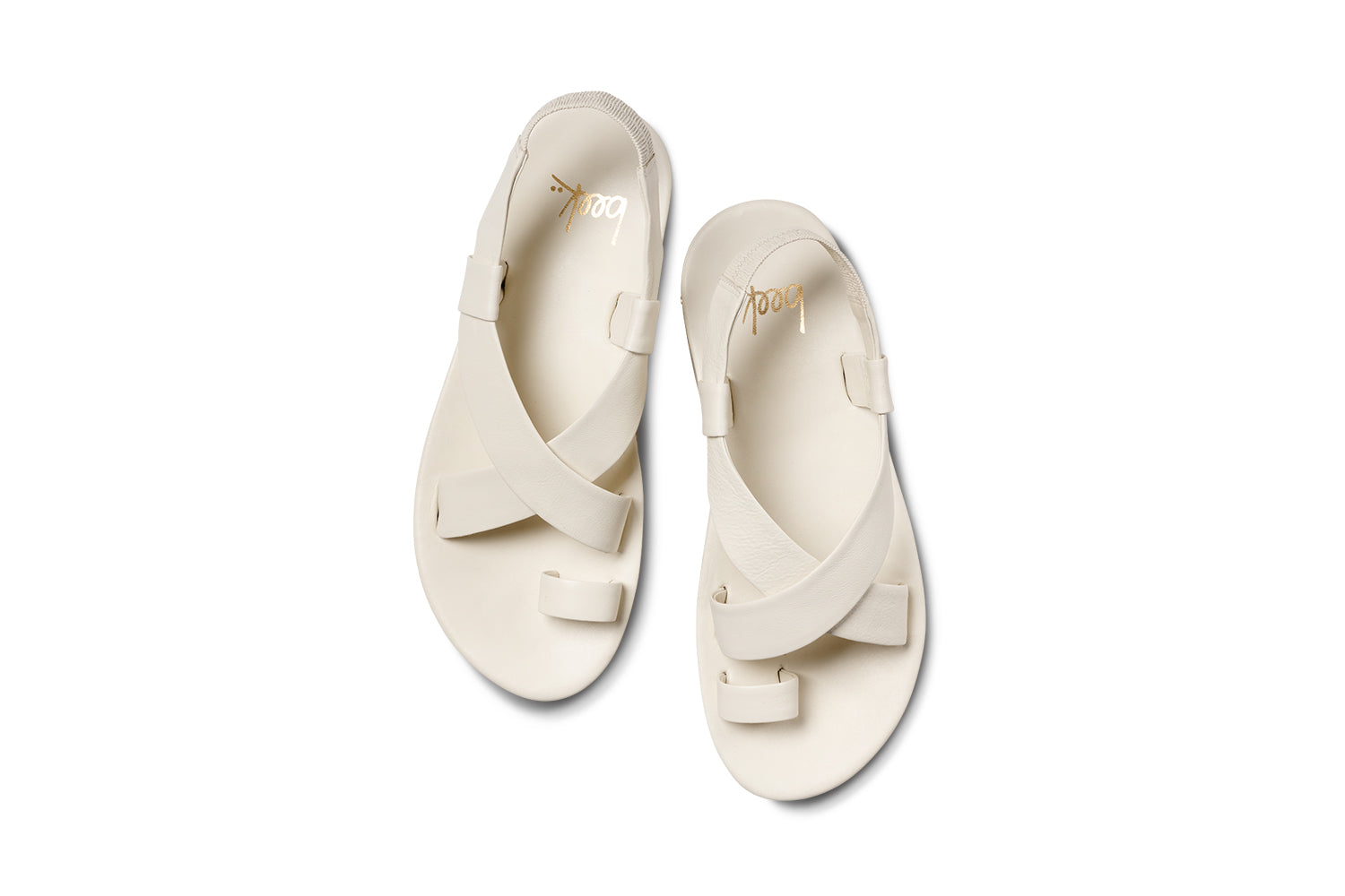 Caracara leather platform sandal in vanilla - product top shot