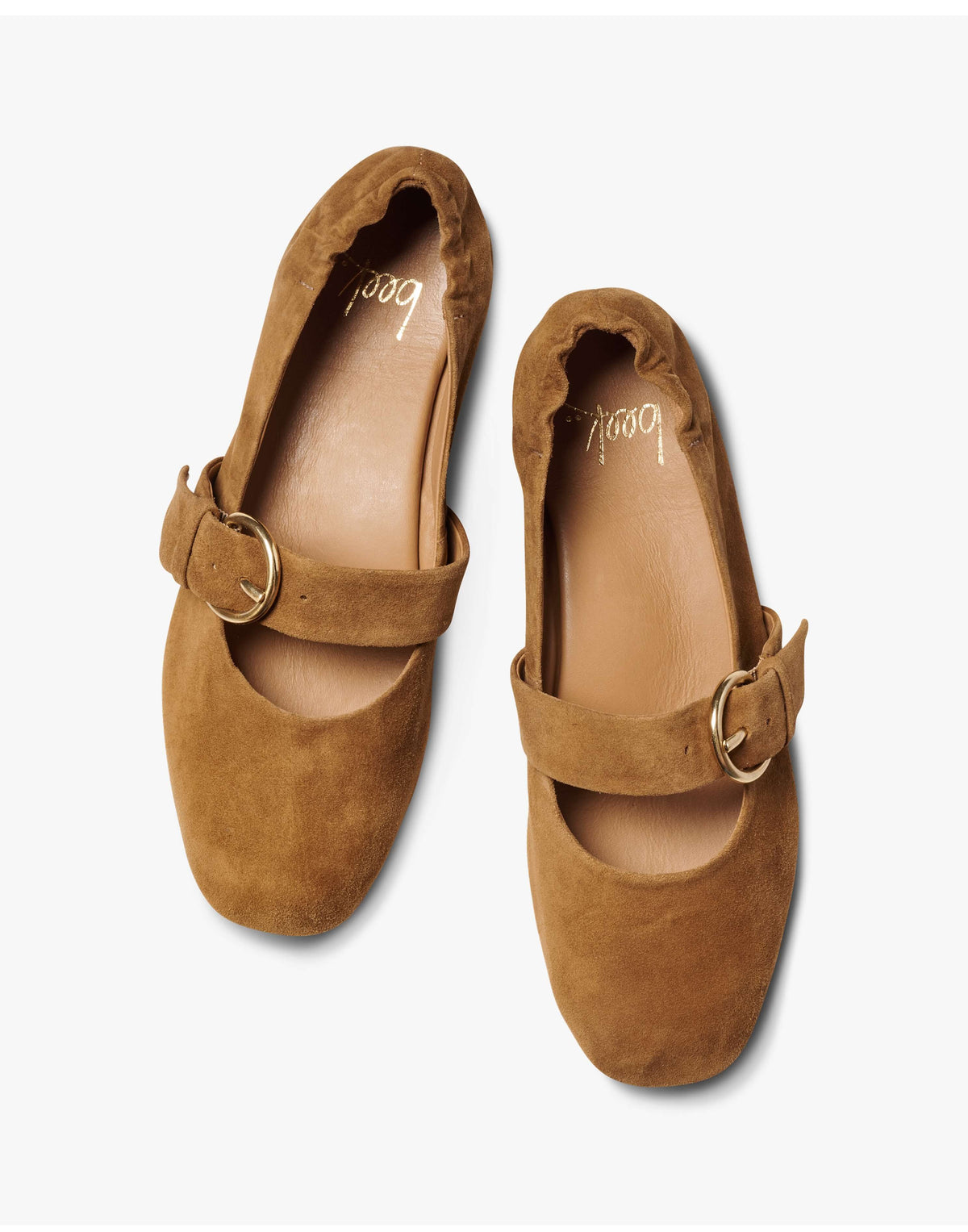 Cardinal suede mary jane ballet shoe in toffee - product top shot