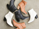 Group shot of Catbird leather boots in black, tan, and eggshell.