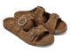 Cedar suede slide sandal in chestnut - product angle shot
