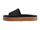 Chick leather platform slide sandals in black - side shot
