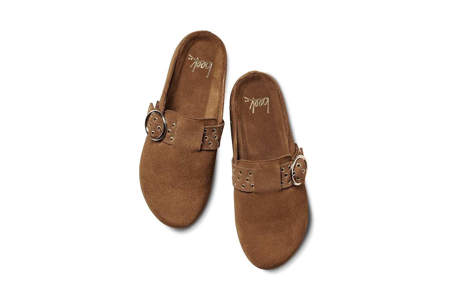 Comet suede mule in chestnut - product top shot