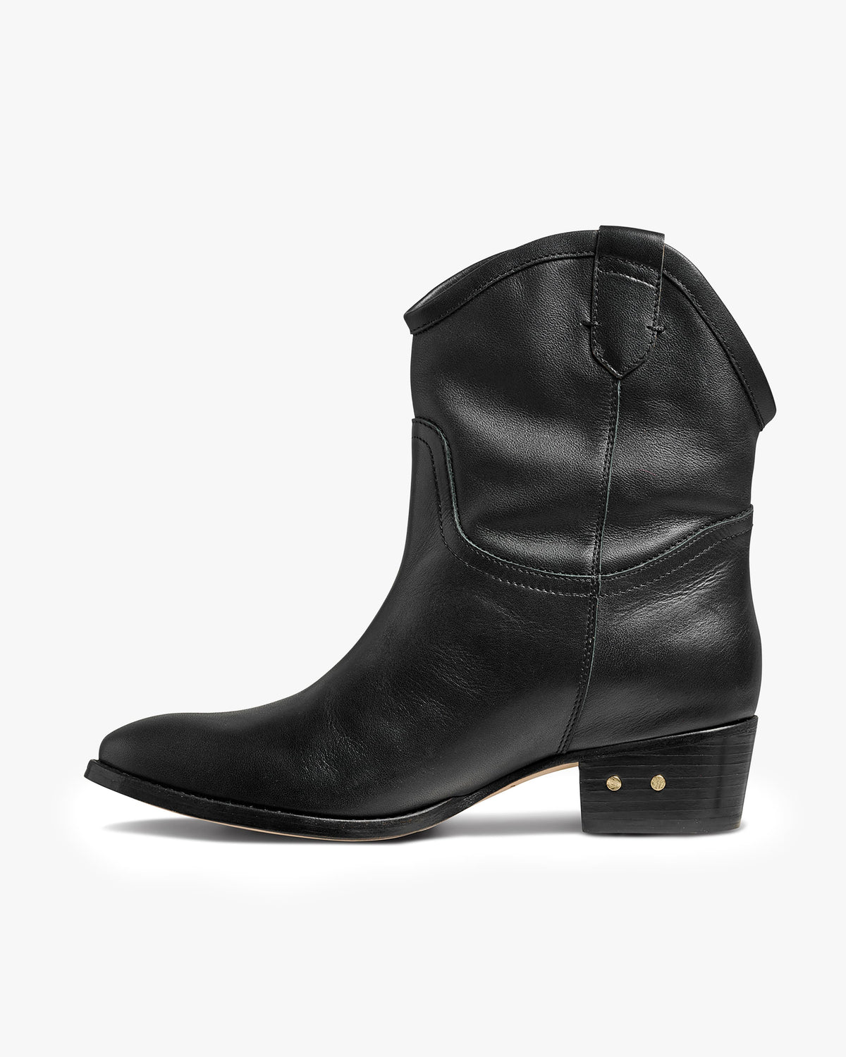Condor leather boots in black - product side shot