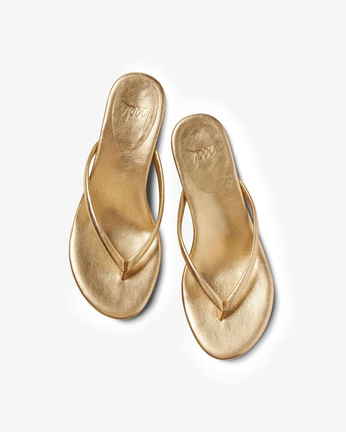 Corella leather kitten heel sandal in gold - product top shot