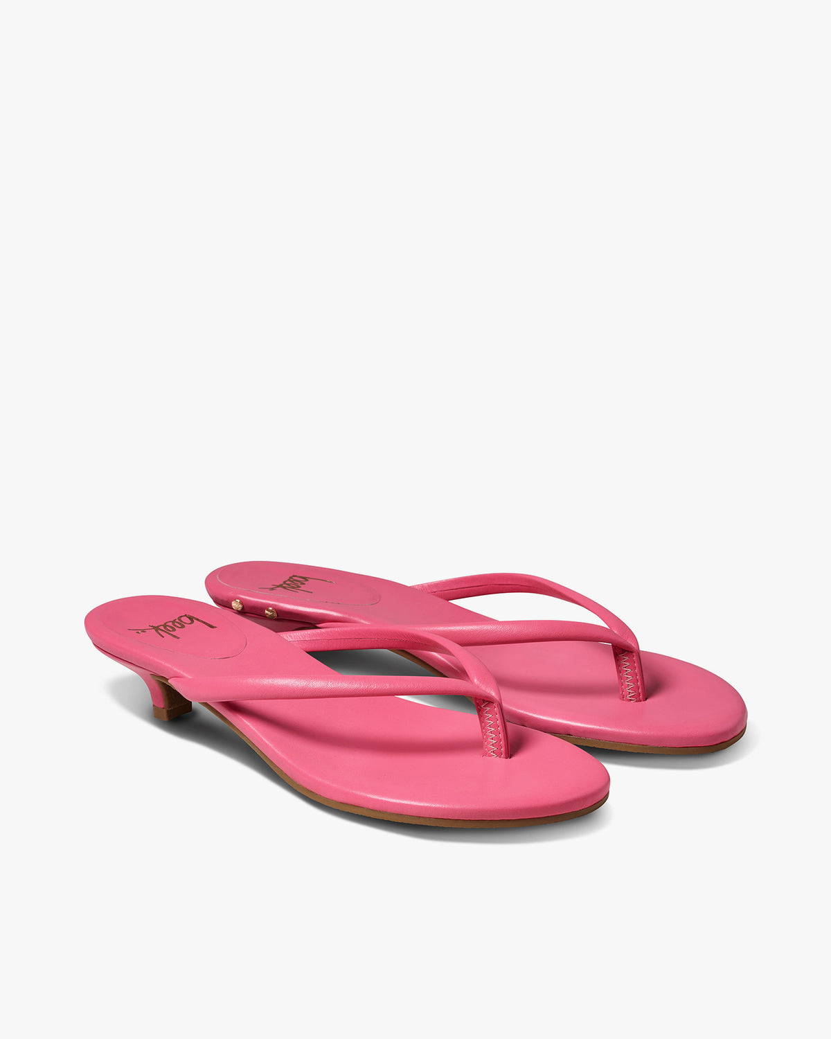Corella leather kitten heel sandal in peony - product angle shot