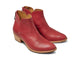 Cowbird leather ankle boots in red - product angle shot