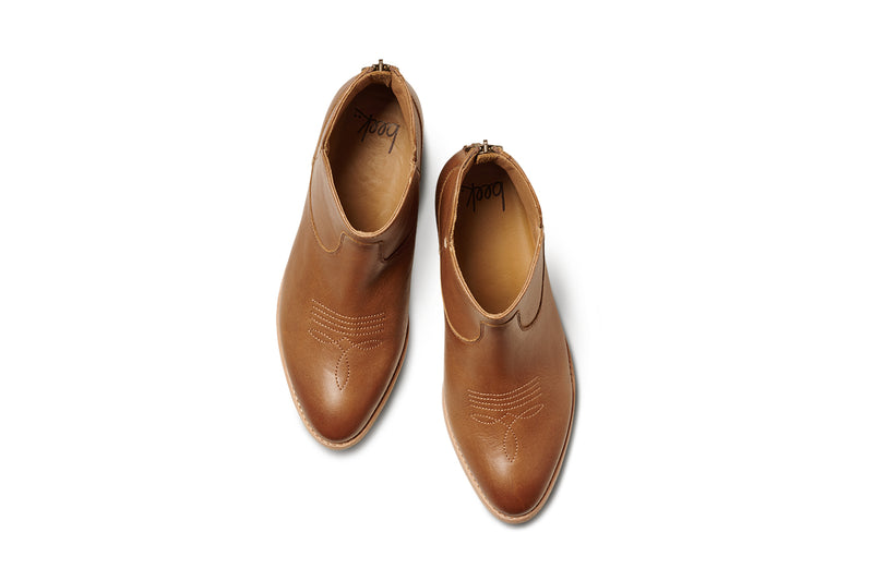 Cowbird leather ankle boots in tan - product top shot