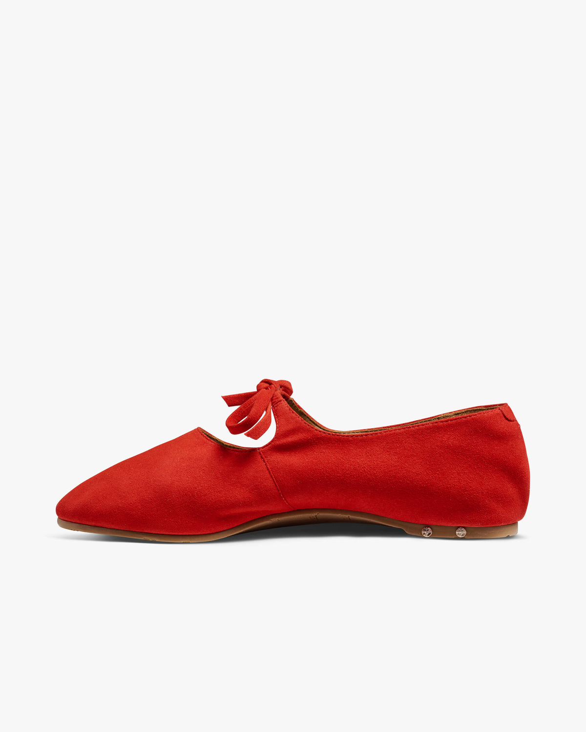 Crane Bow velvet mary jane shoes in poppy - product side shot