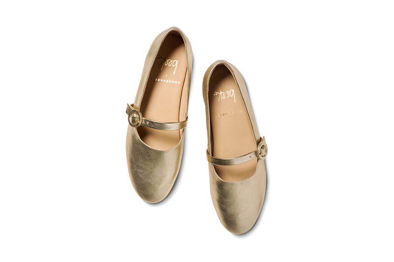 Crane leather mary jane shoes in gold - product top shot