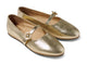 Crane leather mary jane shoes in gold - product angle shot