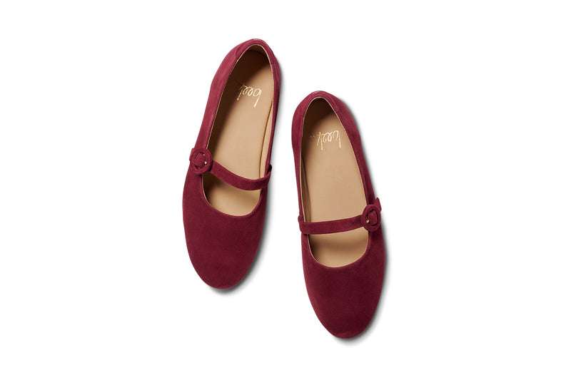 Crane suede mary jane shoes in port - product top shot