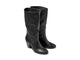 Crow knee-high leather boots in black - product angle shot