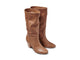 Crow tall leather boots in tan - product angle shot