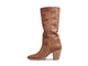 Crow tall leather boots in tan - product side shot