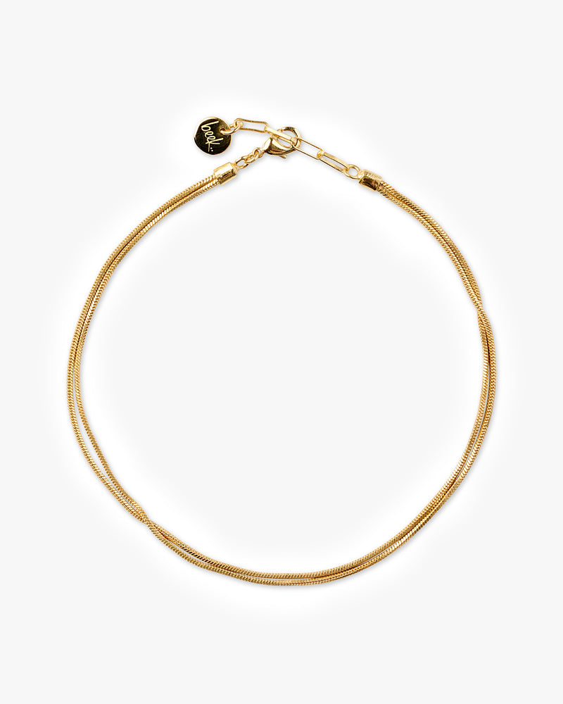 Double chain anklet in gold product shot