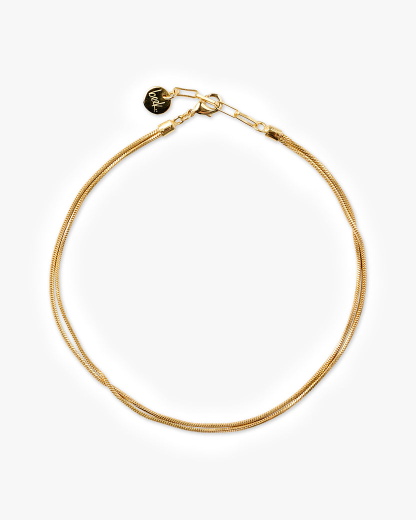 Double chain anklet in gold product shot