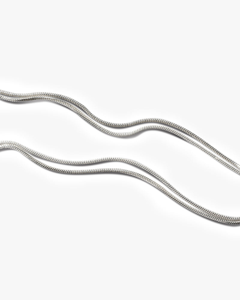 Double chain anklet in silver product detail shot