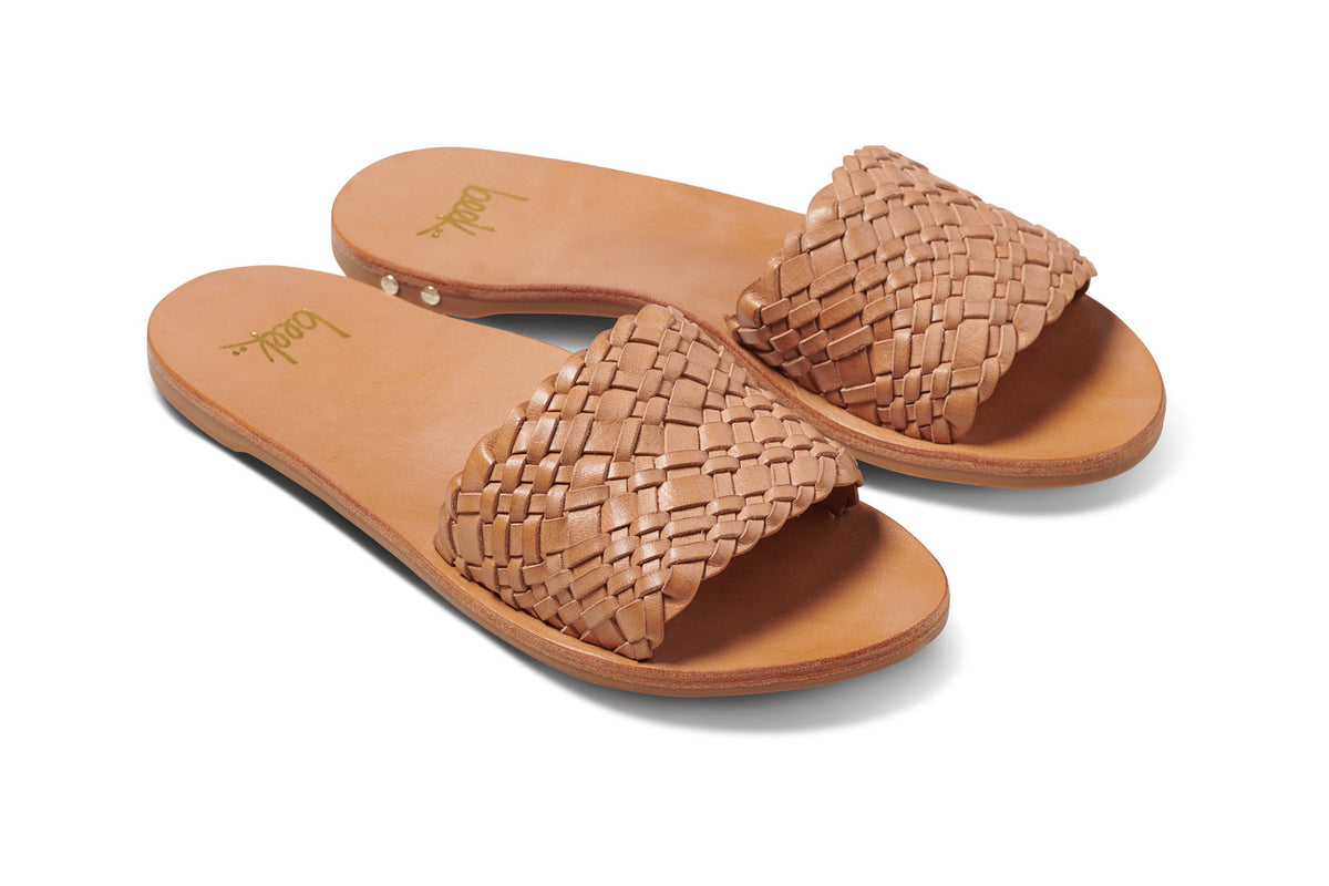 Honey leather geometric woven women's camilia sandals on sale