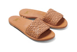 Fairy woven leather sandals in honey - angle shot