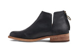 Falcon leather bootie in black - side shot