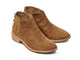 Falcon suede ankle booties in chestnut - product angle shot