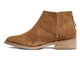 Falcon suede ankle booties in chestnut - product side shot