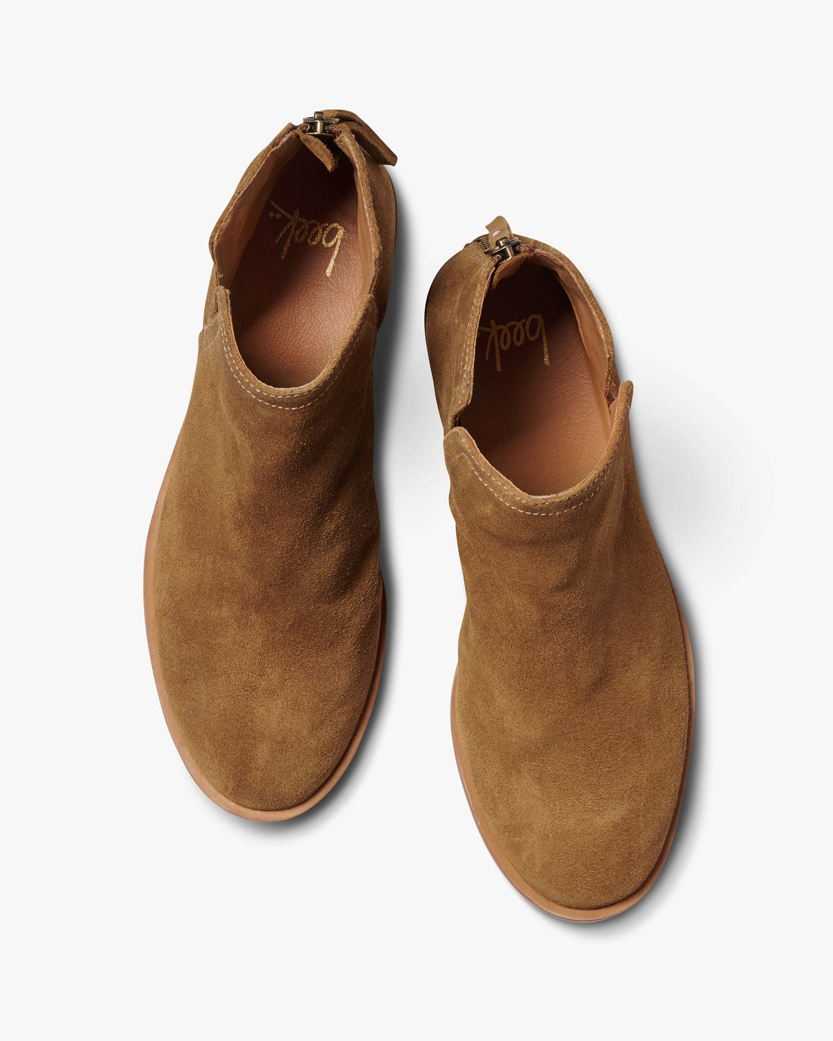 Falcon suede ankle booties in chestnut - product top shot
