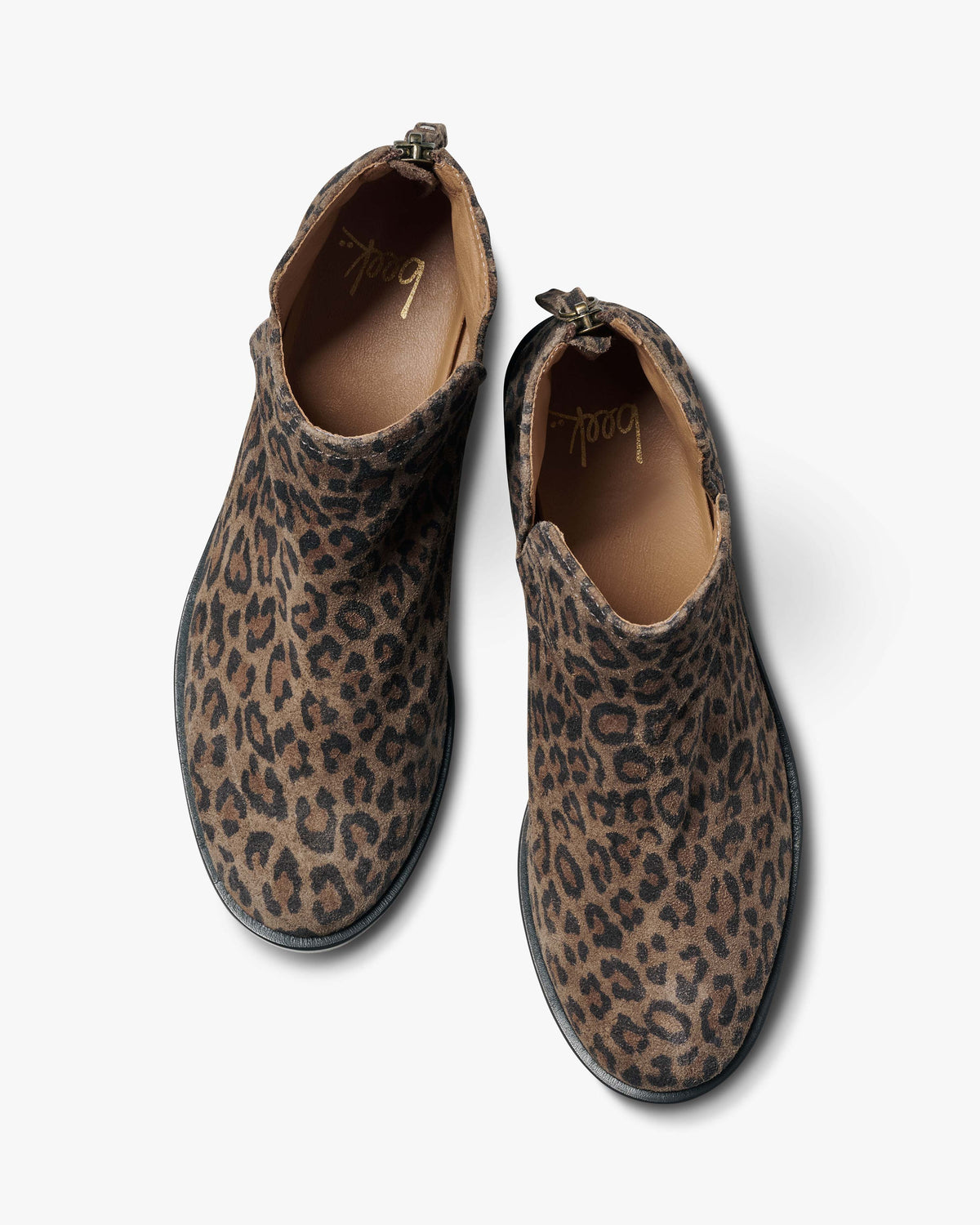 Falcon suede booties in leopard - product top shot