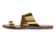 Finch leather toe-ring sandal in high shine gold - product side shot
