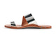 Finch leather toe-ring sandal in high shine silver - product side shot