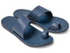 Finch leather toe-ring sandal in navy - product angle shot