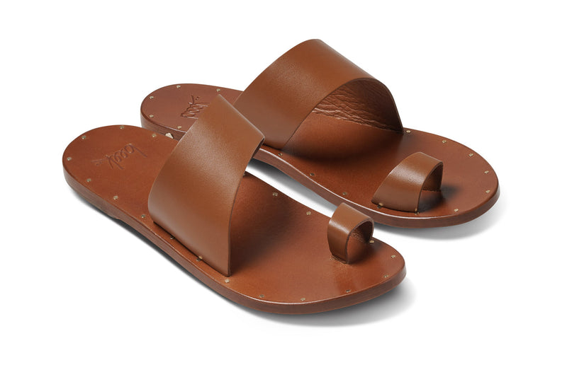 Hitz Men's Brown Leather Toe Ring Sandals with Buckle Closure – Hitz Shoes  Online