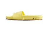 Gallito leather slide sandals in celery - side shot