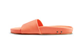 Gallito leather slide sandals in coral - side shot