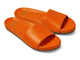 Gallito leather slide sandal in flame - product angle shot