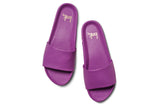 Gallito leather slide sandal in iris - top shot