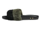 Gallito Más Shearling slide sandals in army/black - product side shot