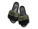 Gallito Más Shearling slide sandals in army/black - product top shot