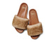 Gallito Más Shearling slide sandals in honey/tan - product top shot