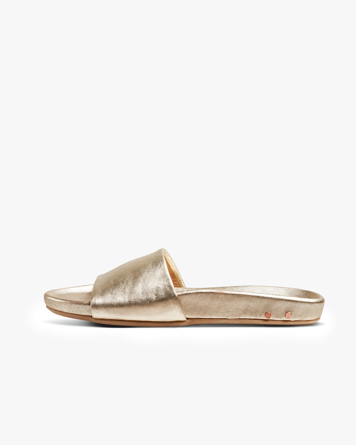 Gallito slide sandal - platinum - side shot
