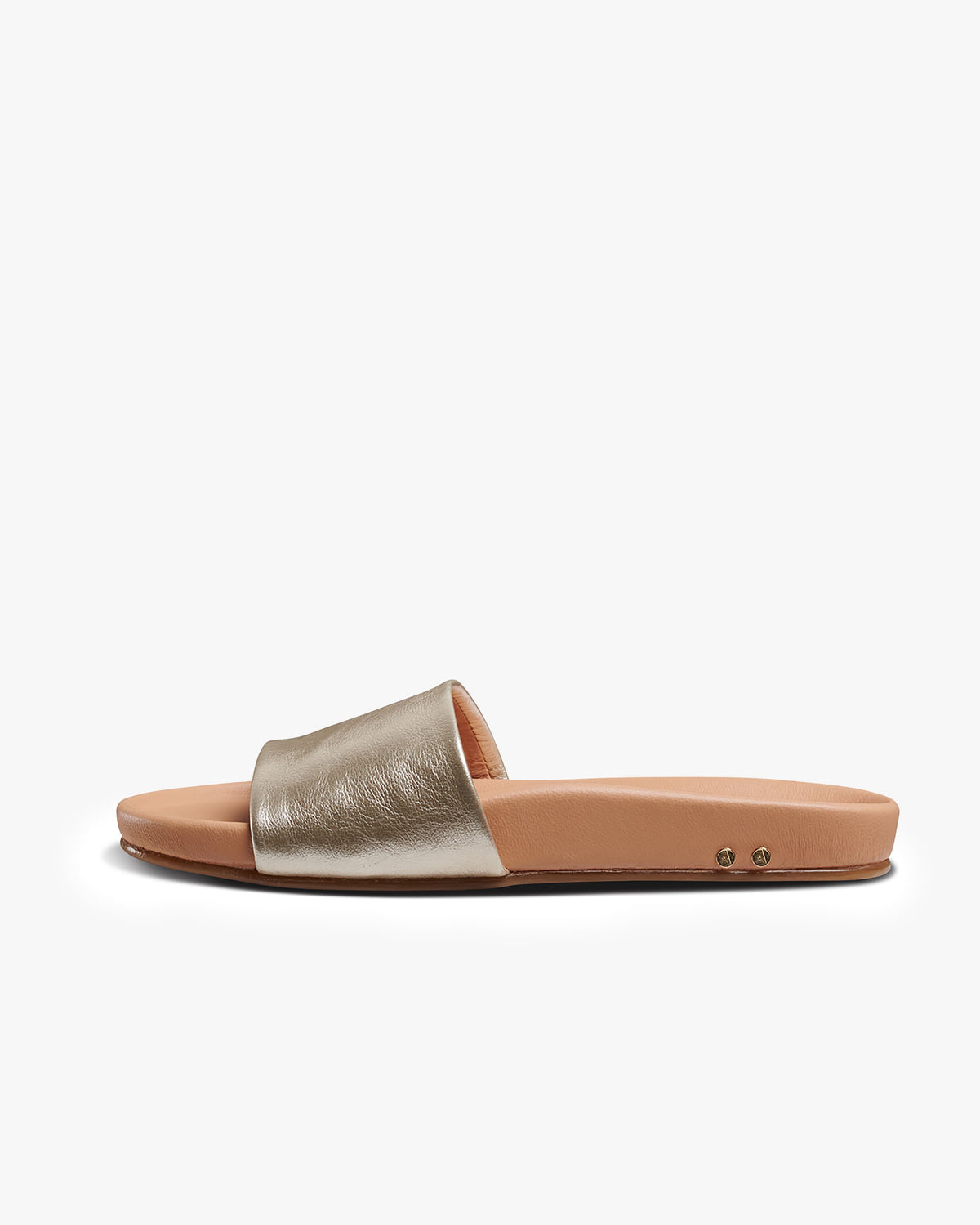Gallito slide sandal - platinum/beach - side shot