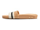 Gallito Stripe leather slide sandal in eggshell/beach - product side shot