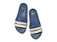 Gallito Stripe leather slide sandal in navy - product top shot