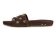 Gallito Stud suede slide sandal in coffee - product side shot